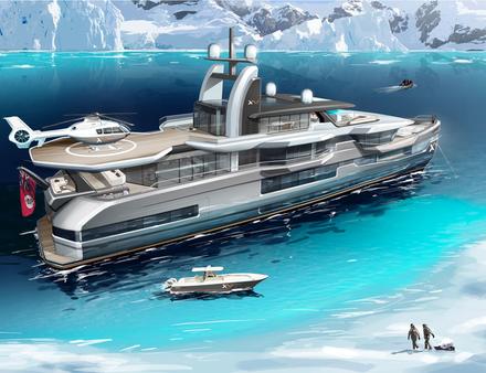 Le superyacht est également équipé d'un garage à annexe, abritant à bâbord un bateau de pêche de 11,4 m et un Beachlander de 8,6 m dans un garage latéral. Nautisme Article