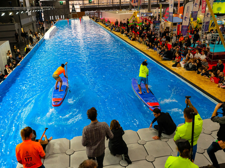 Un bassin de 700m2 sera installé dans le Hall 1 du salon nautique de Paris. Un bassin de 700m2 sera installé dans le Hall 1 du salon nautique de Paris.