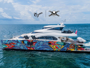 Un habillage de coque insolite pour le 70 Sunreef Power pendant Art Basel 2019