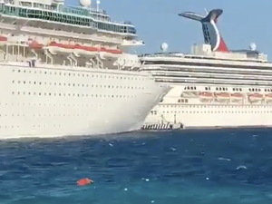 Vidéo : images impressionnantes de deux navires qui se percutent en mer 