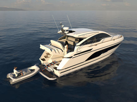 Le nouveau Targa 45 GT se distingue notamment par son garage arrière à annexe. Rendez-vous au salon de Düsseldorf ! Nautisme Article