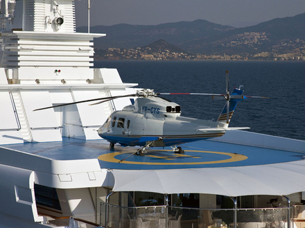 Comble du luxe, un helipad est prévu. Plutôt rare pour un yacht de cette époque ! Nautisme Article