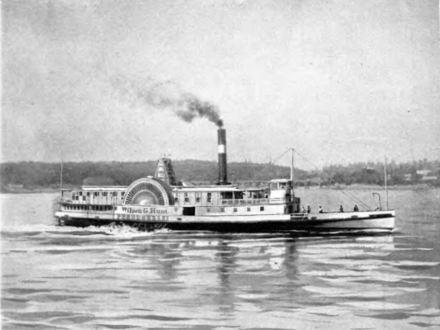 Le Wilson G. Hunt, bateau à roue à aubes dit "sidewheeler"
