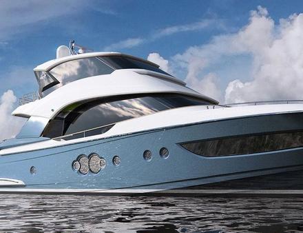 Destiné au marché US, le MCY 70 Skylounge est exposé à Biscayne Bay en avant-première. Nautisme Article