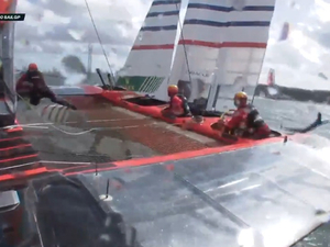 Vidéo SailGP : collision impressionnante entre les F50 français et espagnols 
