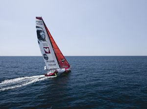 Sam Davies au départ du Défi Azimut pour un dernier test