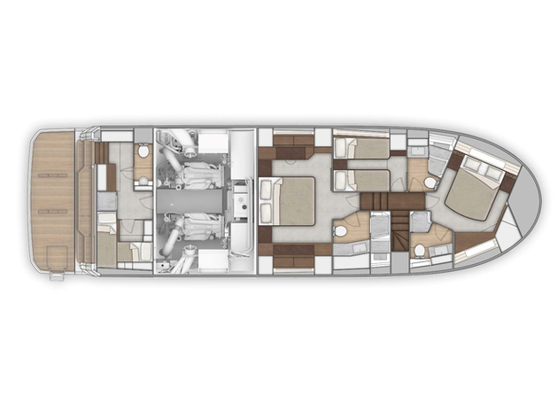 Aménagement en version 3 cabines. Nautisme Article