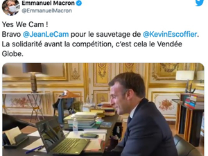 « Chapeau l'artiste ! » Emmanuelle Macron échange avec Jean Le Cam et Kevin Escoffier