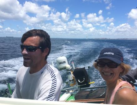 A Salvador en 2019 avec le vainqueur en Class40 Antoine Carpentier lors d'une petite sortie en baie de Bahia. Nautisme Article