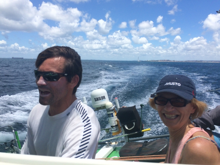 A Salvador en 2019 avec le vainqueur en Class40 Antoine Carpentier lors d'une petite sortie en baie de Bahia. Nautisme Article