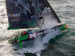Maxime Sorel et son voilier à dérive droite ont rejoint le peloton de tête !