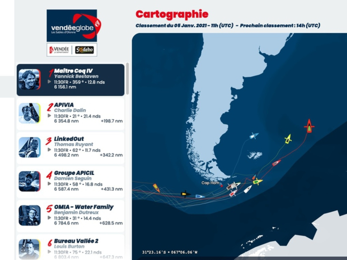 Vendée Globe classement de 12h Actualités Nautisme