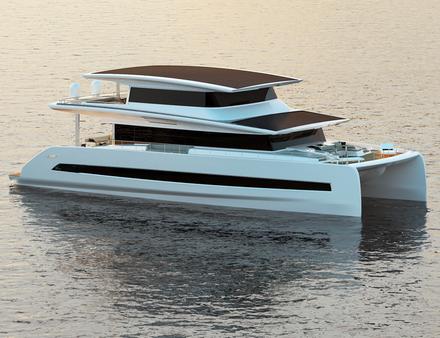 Version fermée avec le sky lounge sur le pont supérieur Nautisme Article