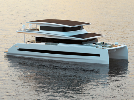 Version fermée avec le sky lounge sur le pont supérieur Nautisme Article