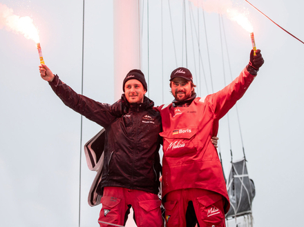 Pierre Casiraghi et Boris Hermann à l'arrivée du Vendée Globe 2020 Nautisme Article