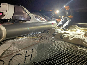 Démâtage de The Arch au sud du Portugal, dans le Pro Sailing Tour