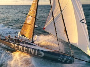 Éric Péron, aux côtés de Jean Galfione sur la Transat Jacques Vabre