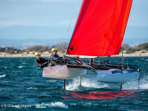 Paris 2024 : bonnes vibrations avant le gros test de Palma pour le duo Lou Berthomieu et Tim Mourniac en Nacra 17