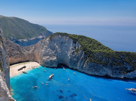 La célèbre plage de Novagio sur l'île de Zakynthos