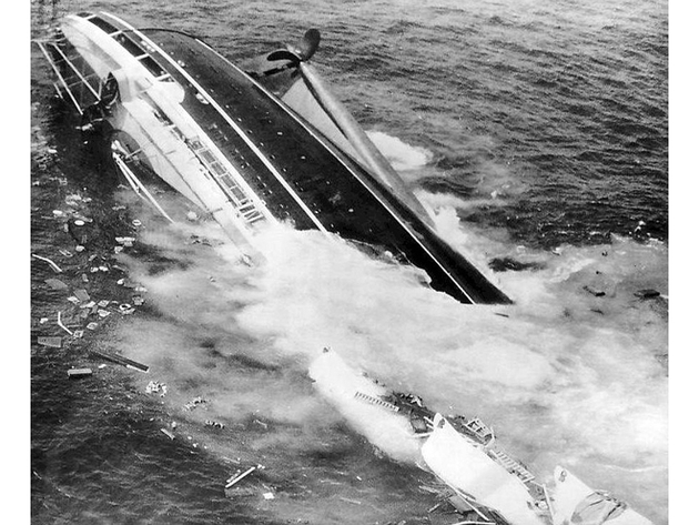 Cette photo des derniers instants de l'Andréa Doria a valu à Harry A. Trask le prix Pulitzer en 1957 Nautisme Article