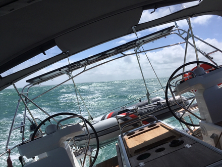 Support bimini panneaux sur arceau balcon Nautisme Article