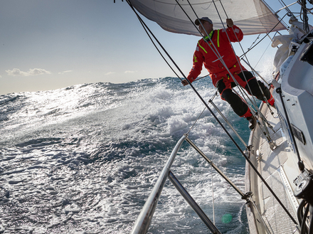 Guido Cantini &agrave; bord de Hannah of Cowes, un Vancouver 34. En raison de probl&egrave;mes personnels, il a d&ucirc; renoncer &agrave; la GGR 2022, mais participera &agrave; la GGR 2026.