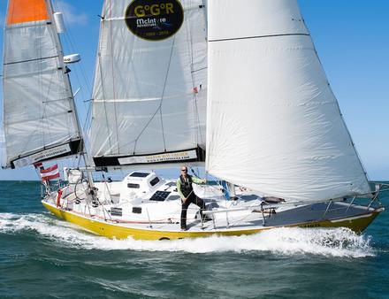 Le concurrent de la GGR 2022 Michael Guggenberger (AUTRICHE) à bord de son BISCAY 36 NURI Nautisme Article