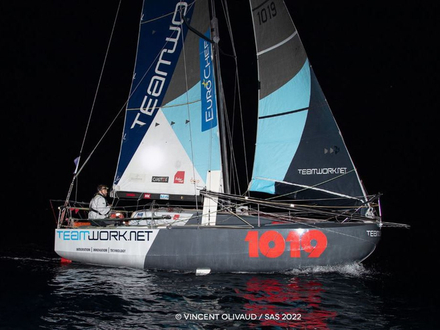 Pierre Le Roy sur TeamWork 1er à Horta - Nautisme Article