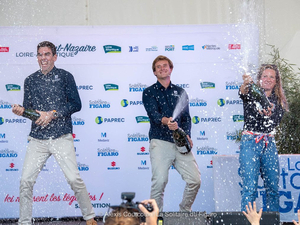 La Solitaire du Figaro : le podium de l'ultime étape célébré à Saint-Nazaire