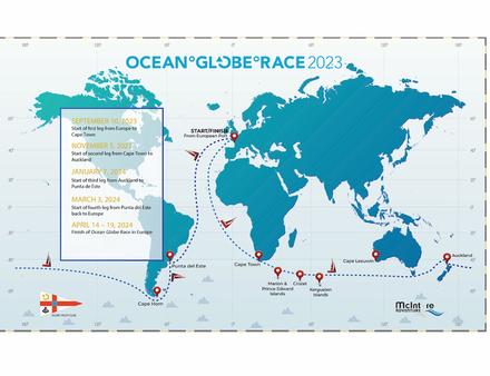 Le parcours de l'Ocean Globe Race 2023 inclut des étapes à Cape Town, Auckland et Punta del Este. Nautisme Article