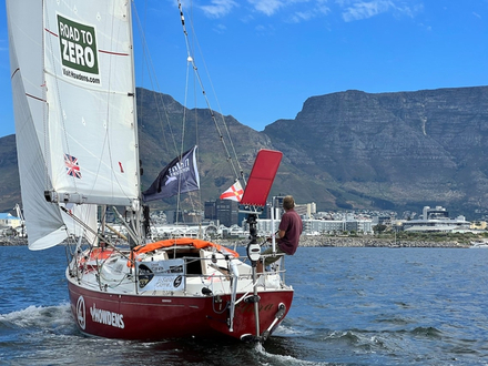 Simon Curwen à son arrivée dans la Baie du Cap - 
