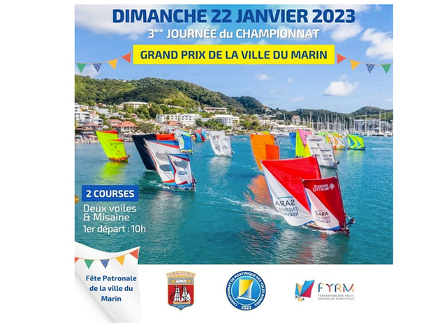 L'annonce d'une course avec deux manches : à deux voiles pour la première, et à une voile, « à misaine », pour la seconde. Nautisme Article