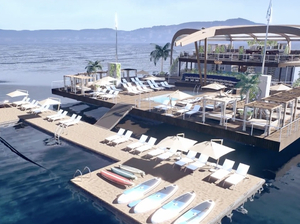 Plage flottante Canua Island: aucun doute d'avoir les autorisations pour les promoteurs