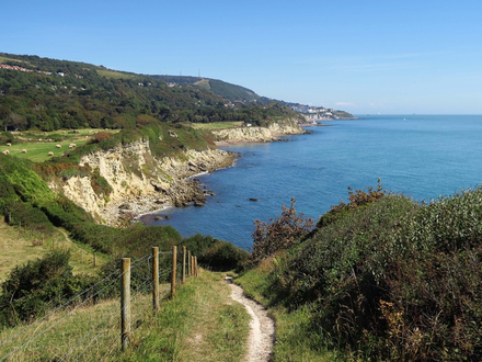Le long de la côte de l'île de Wight