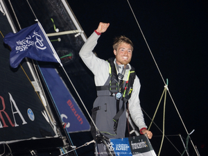 Benoît Tuduri, premier sur la ligne de l'étape 3 de la 54e édition de La Solitaire du Figaro Paprec