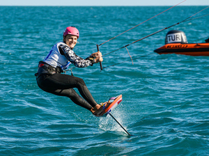 Maxime Nocher et Poema Newland, Champions de France kitefoil Open 2023