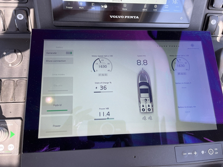 L'interface permet de vérifier les consommations et de sélectionner le fonctionnement de chacun des quatre moteurs et de sélectionner les modes.