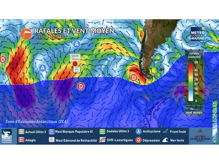 Charles Caudrelier et le Maxi Edmond de Rothschild, en direction du Point Nemo