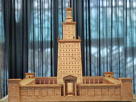 Maquette du Phare d'Alexandrie, exposition au MuCEM, Marseille 