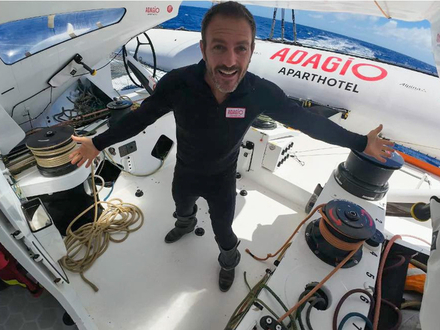 Eric Péron à bord de ADAGIO 