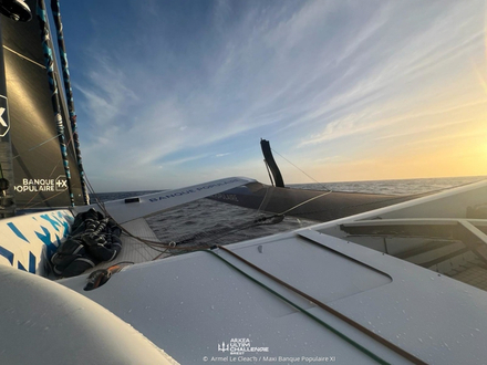 Images du bord d'Armel Le Cléac'h (Maxi Banque Populaire XI) - 05 février 2024 Images du bord d'Armel Le Cléac'h (Maxi Banque Populaire XI) - 05 février 2024