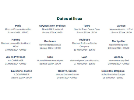 Dates et lieux du Dream Yacht Tour 2024 ! 