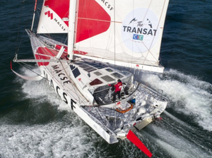 Isabelle Joschke (MACSF) au départ de The Transat CIC