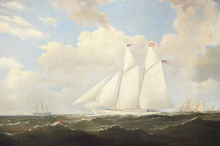 8 aout 1870 : la premiere America's Cup se court officiellement dans les eaux new-yorkaises. Le vainqueur est le yacht Magic