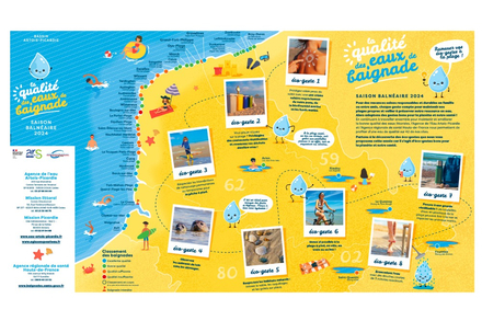 Carte du classement des zones de baignade des Hauts-de-France. Carte du classement des zones de baignade des Hauts-de-France.