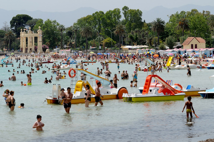 Plage de Mondello en Sicile Plage de Mondello en Sicile