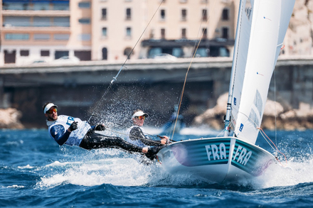 Camille Lecointre et Jeremie Mion en entrainement, en 470