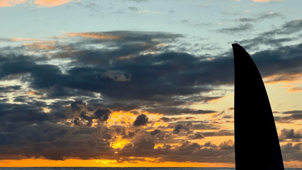 Photo envoyee depuis le bateau Initiatives-Coeur lors de la course a la voile du Vendee Globe le 08 janvier 2025