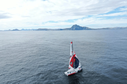 Photo envoyee depuis le bateau MS Amlin lors de la course a la voile du Vendee Globe le 07 janvier 2025