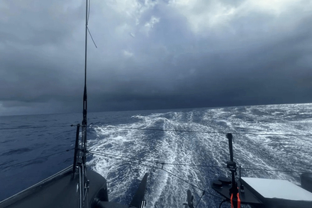 Photo envoyee depuis le bateau L'Occitane en Provence lors de la course a la voile du Vendee Globe le 09 janvier 2025
